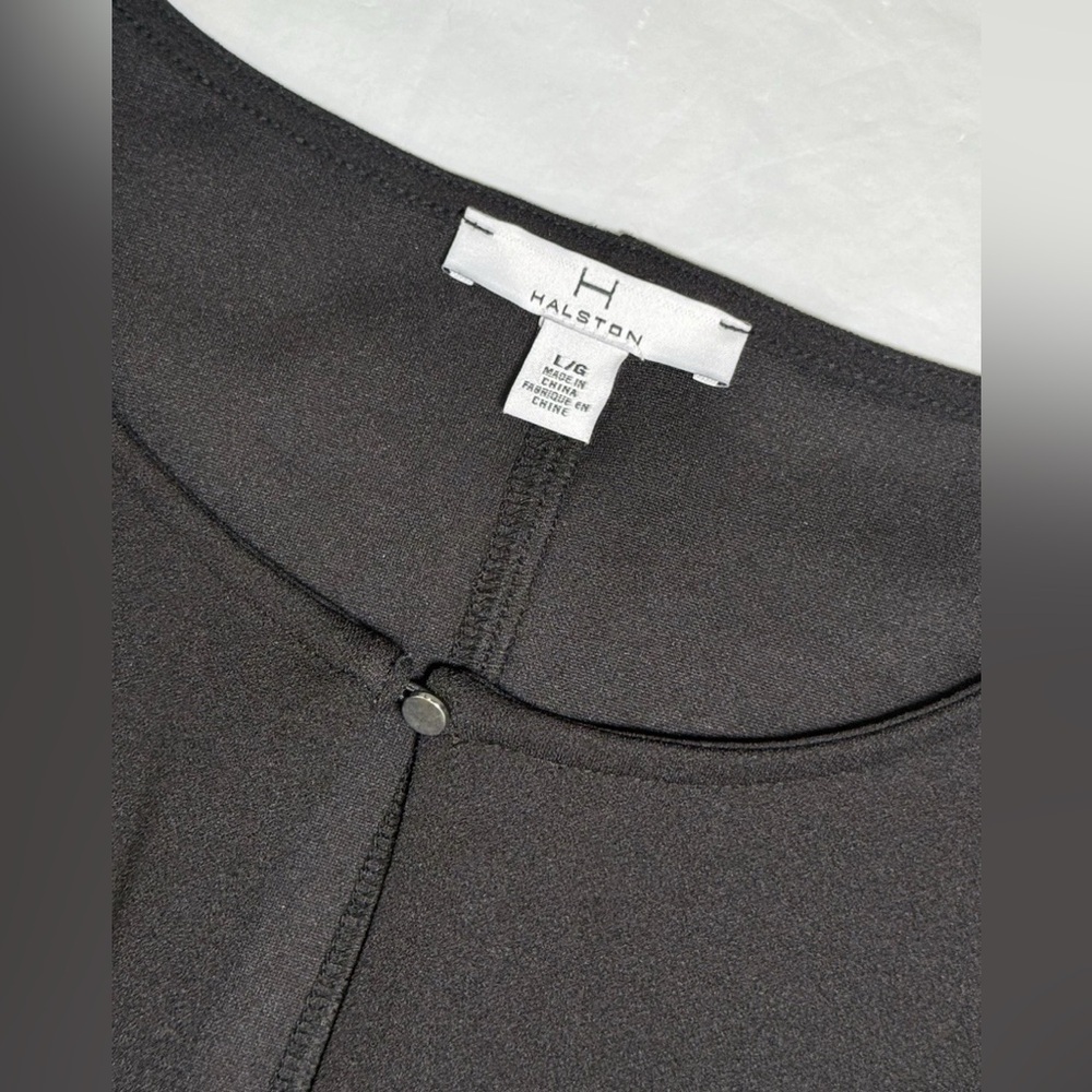 NWT Halston Key Hole Black Midi Dress Size L Large Designer Lightweight $119 - Picture 6 of 10
